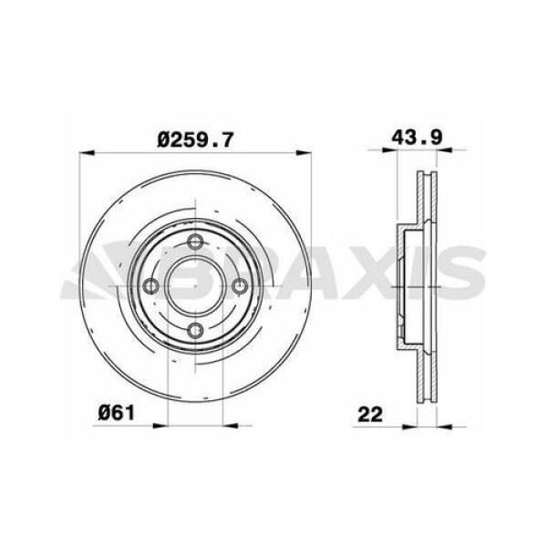 BRAXIS AE0229 Fren Diski Ön Micra Mk4 Note II 1.2İ 