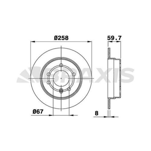 BRAXIS AE0236 Fren Diski Arka A Class W168 Tum Modeller 97 04 