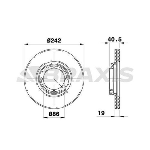 BRAXIS AE0238 Fren Diski Ön Accent 94-00 Excel 89-95 Pony 74-95 Coupe 90-96 Yumurta Kasa Havalı 242M