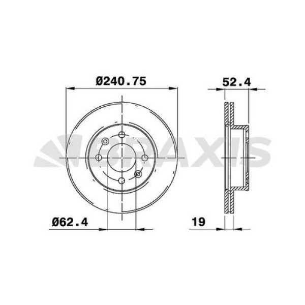 BRAXIS AE0244 Fren Diski Ön Accent 1.3 1.6 Benzinli 00-06 Admıra 1.5 Dizel 3 Silindir 03-05 