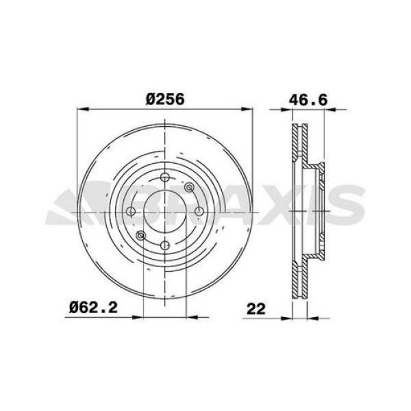 BRAXIS AE0247 Fren Diski Ön Havalı Accent Era 2006 - İ20 2008 - / Rio II 2005 - (256 Mm) 