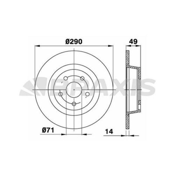 BRAXIS AE0248 Fren Diski Arka Expert Tepee Scudo III Jumpy III Expert III 1.6HDI 90 2.0HDI 120 2.0HD