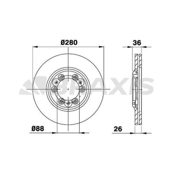 BRAXIS AE0251 Fren Diski Ön Frontera A Frontera B