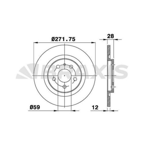 BRAXIS AE0254 ARKA FREN DISK AYNASI P807 C8 2.0 2.0HDI 2.2 2.2 HDI 3.0 02> 