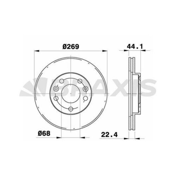 BRAXIS AE0261 Fren Diski Ön Megane IV 2015 - / Duster 2010 - / Terrano