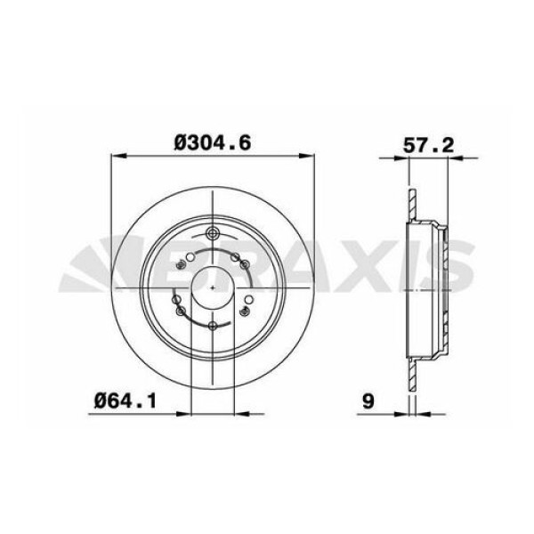 BRAXIS AE0272 ARKA FREN DISK AYNASI DUZ HONDA CRV 2007> (293×5) 