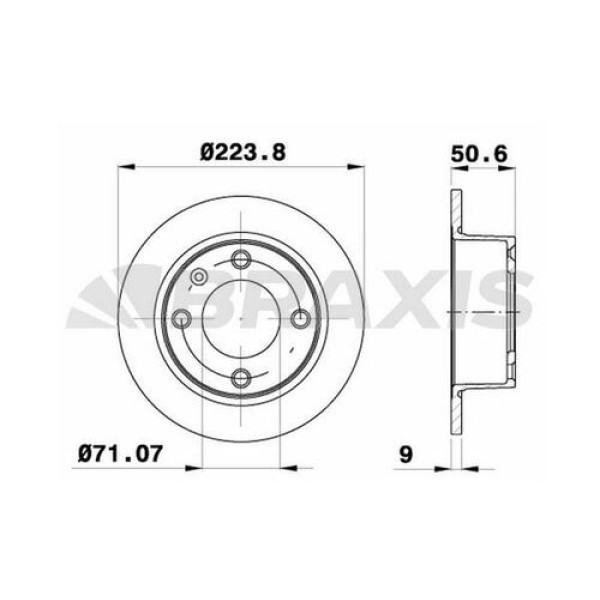 BRAXIS AE0282 Fren Diski Arka Xantıa 1.8İ 93-01 2.0İ 93-01 . 3.0I 97-00 