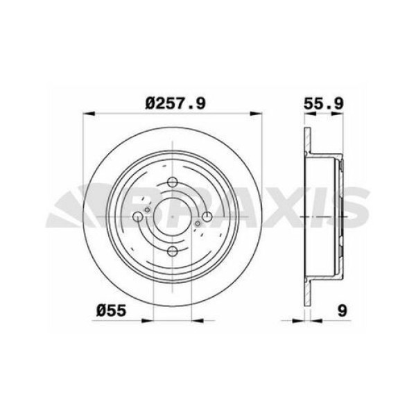 BRAXIS AE0283 Fren Diski Arka Düz Vvtı 03-07 Corolla 258×4 