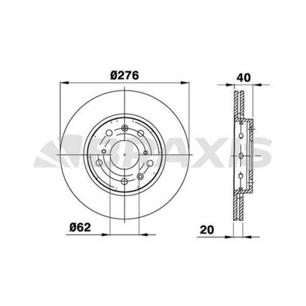 BRAXIS AE0286 Fren Diski Ön Havalı Swift III 05-12 276×5 