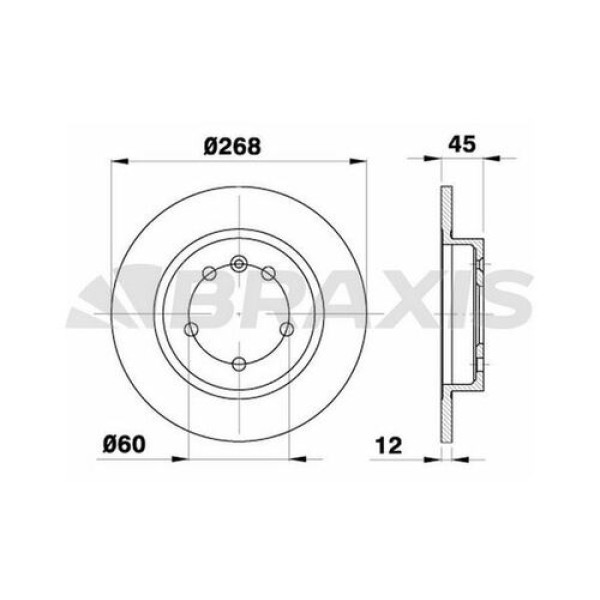 BRAXIS AE0292 Fren Diski Arka Astra Cruze J 1.3 Cdtı 1.4 1.4 Turbo 1.6 1.6 Sıdı 1.7 Cdtı 2.0 Cdtı 12 