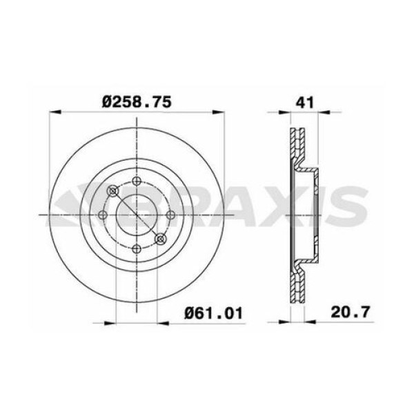 BRAXIS AE0307 Fren Diski Ön Havalı R19 CLIO I II Kangoo Megane I Symbol I II Twingo I II Logan Sande
