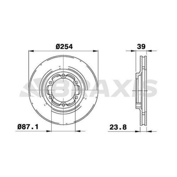 BRAXIS AE0326 FREN AYNASI ON HAVALI MITSUBISHI L200 4×4 00-05 (255×6) 