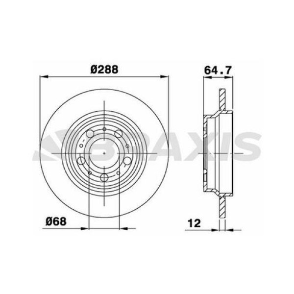 BRAXIS AE0333 Fren Diski Arka S80 2.8T6.2.9.2.0.2.0T.2.4 05.98- S60 2.4.2.4T.2.4D5.2.0T.2.4T Awd 11.