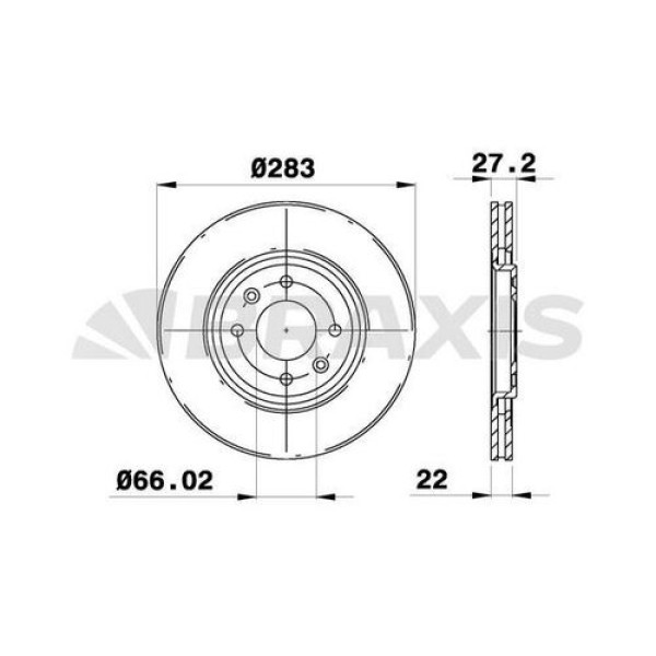 BRAXIS AE0334 Fren Diski Ön Xantıa 93- Xsara 98- Zx 96-97 306 Gtı Xu10J4Rs S16 97- 405 Yeni Model 2.