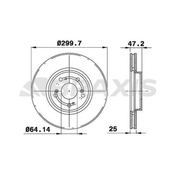 BRAXIS AE0344 Fren Diski Ön Havalı Accord VIII 2.2 Cdtı 2.4 03- 08 300×5 
