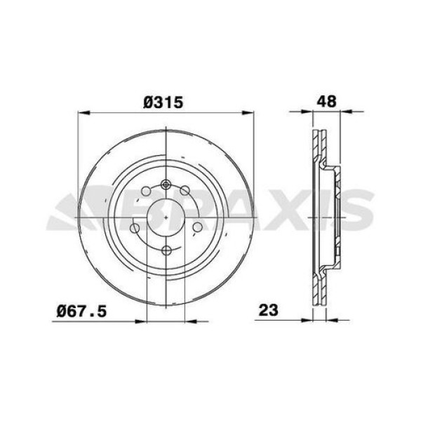 BRAXIS AE0349 Fren Diski Arka Havalı Insignia Sport Tourer 1.6 1.6T 1.8 2.0Cdtı 07 08-