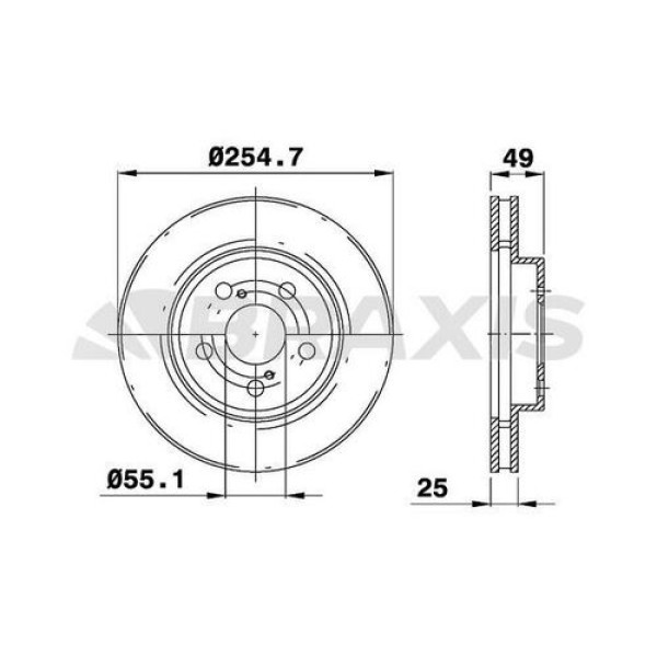 BRAXIS AE0360 Fren Diski Ön Toyota Prıus 1.8Vvt I