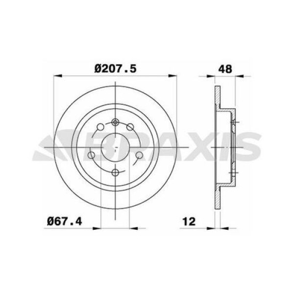 BRAXIS AE0370 Fren Diski Arka Opel Insignia 1.4İ 1.6İ 1.8İ 