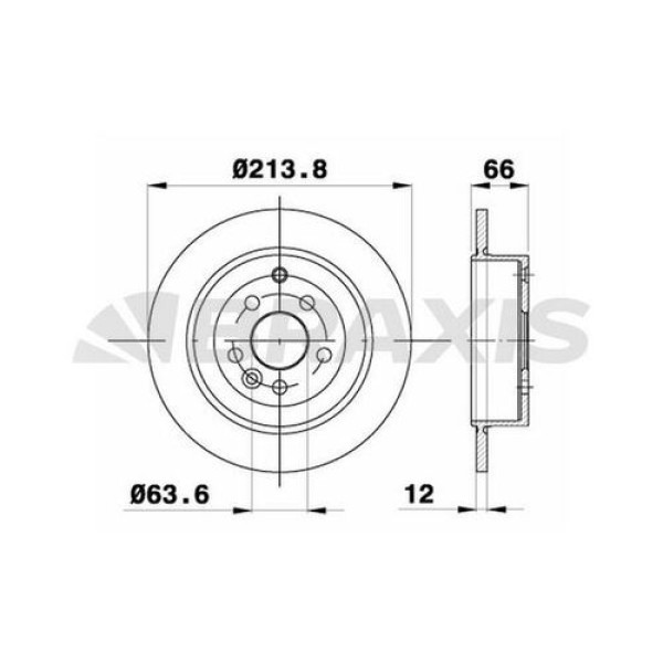 BRAXIS AE0371 Fren Diski Arka Takım Freelander 2 06- 2.2Td4 Ã˜ 302Mm- -Y 66Mm- -K 12Mm 