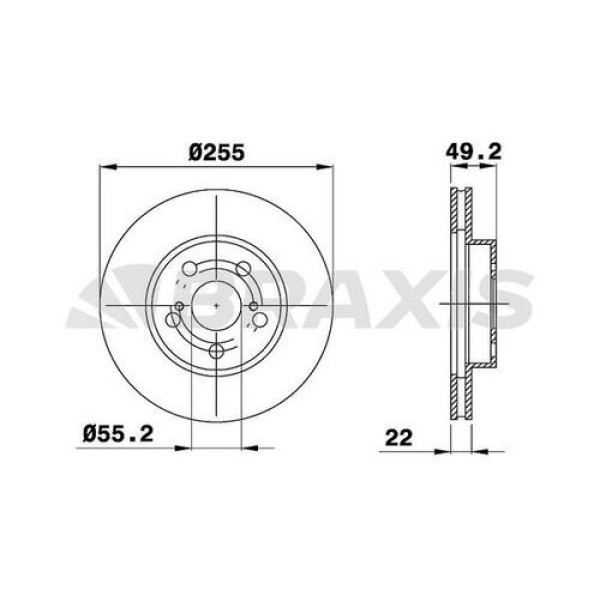 BRAXIS AE0372 Fren Diski Ön Toyota Prıus 1.5İ 