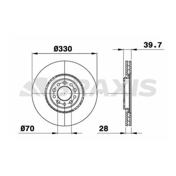 BRAXIS AE0373 Fren Diski Ön Havalı 159 159 Sportwagon 2.4Jtdm 3.2Jts Q4 09 05- Brera 3.2Jts Q4 01 06 