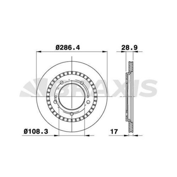 BRAXIS AE0387 ON FREN AYNASI HAVALI SUZUKI GRAND VITARA 98-05 (286×5) 