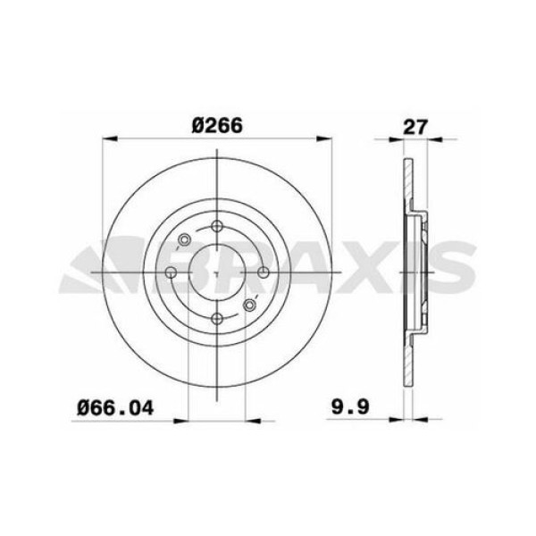 BRAXIS AE0390 Fren Diski Ön 405 1.4 1.6 1.8 Td 1.9 1.9D Hava Soğutmasız 
