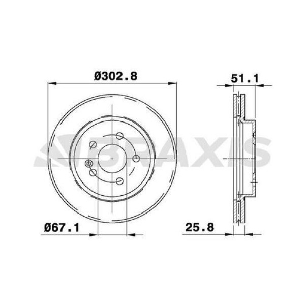BRAXIS AE0399 Fren Diski Ön Havalı W163 M-Serisi Ml230 Ml430 Ml320 Ml270Cdı 02 98-