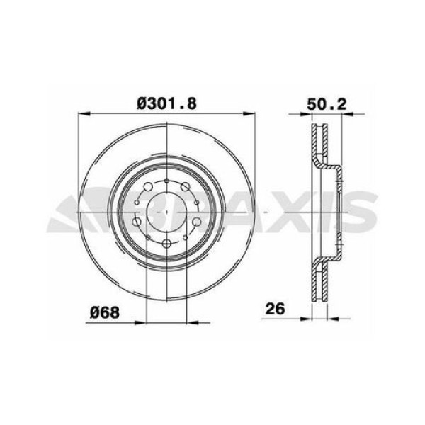 BRAXIS AE0400 Fren Diski Ön Havalı V70 I 2.4T 2.4 97-00