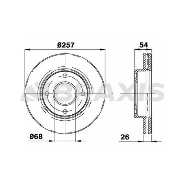 BRAXIS AE0431 Fren Diski Ön Nissan Nv200 1.5DCI 1.6İ 