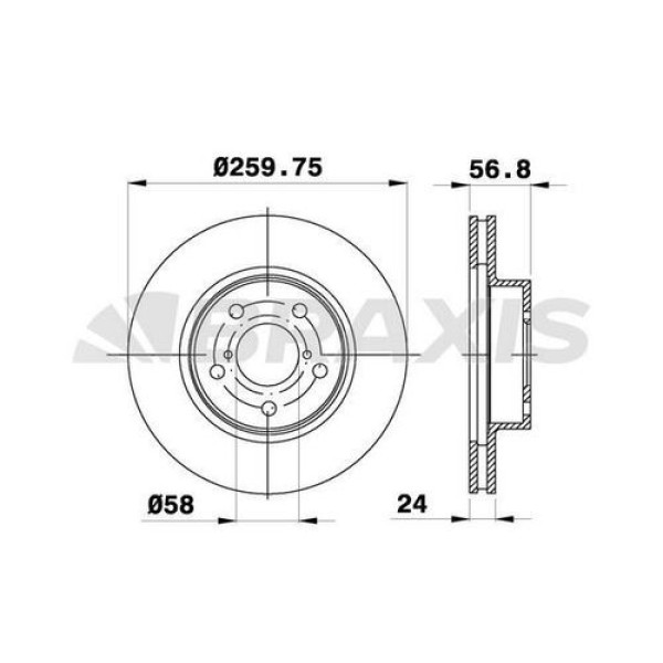 BRAXIS AE0450 Fren Diski Ön Havalı Impreza 4×4 98-10 Legacy 94-03 260×5 