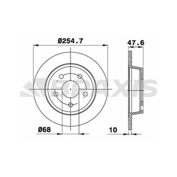 BRAXIS AE0465 ARKA FREN DISK AYNASI A6 1.8T 2.5TDI 2.7T 2.5TDI 2.7T 97>03 