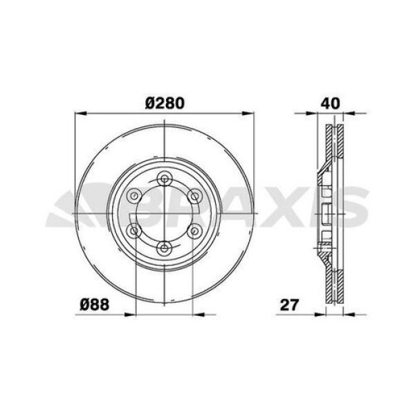 BRAXIS AE0468 Fren Diski Ön Dmax 2.5D 02-12