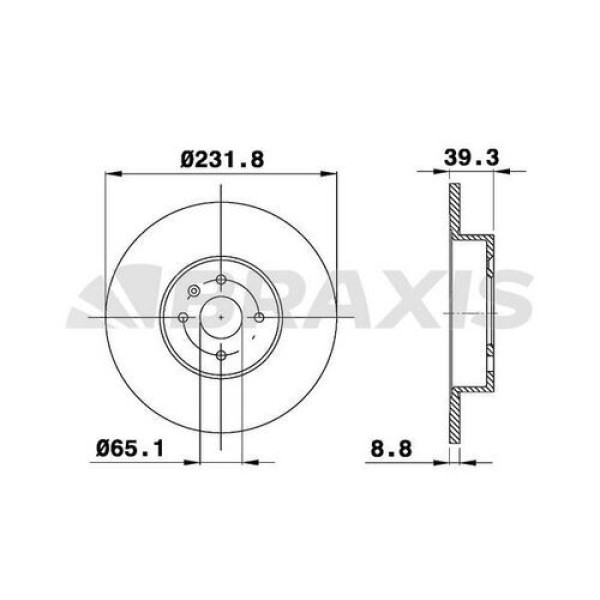 BRAXIS AE0473 Fren Diski Arka Cordoba 96-02 Ibiza III Arosa 00-04 Polo 96-01 