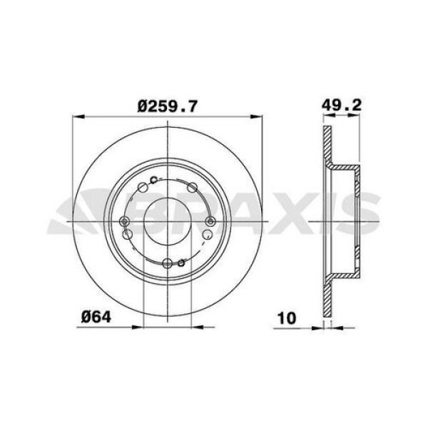 BRAXIS AE0474 Fren Diski Arka Düz Accord 03-08 260×5