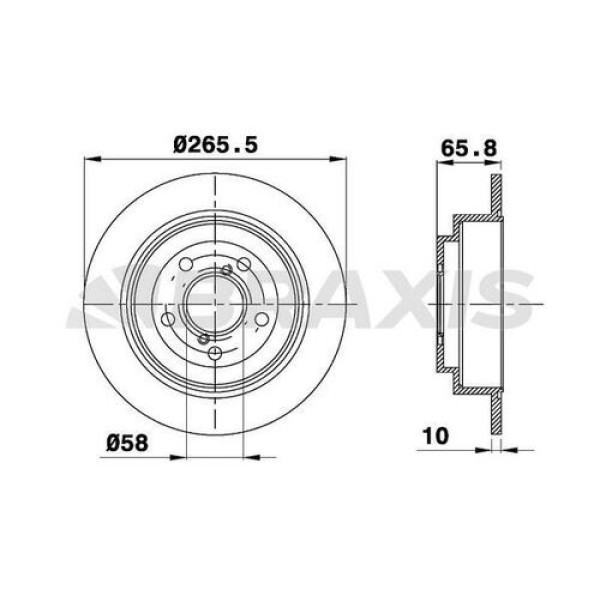 BRAXIS AE0493 Fren Diski Arka Düz Impreza 98- Forester 98-10 Legacy 98- 266×5 
