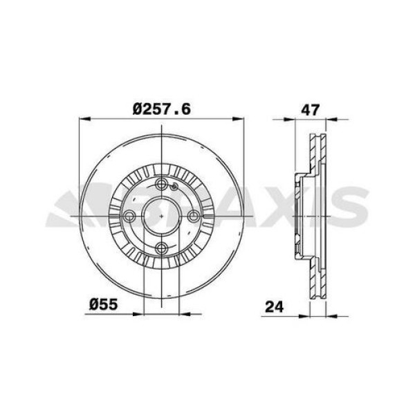 BRAXIS AE0498 Fren Diski Ön Havalı 323 01-03 257×4