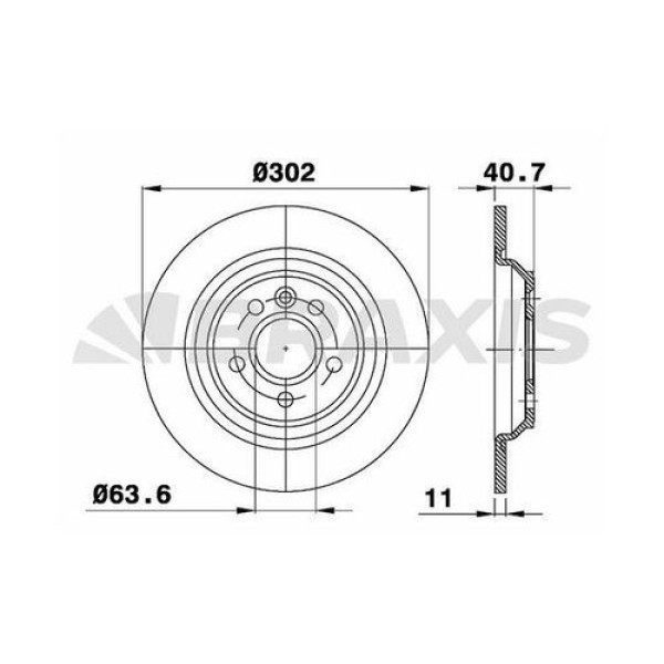 BRAXIS AE0514 Fren Diski Arka S60 II T3 T4 T5 2.0 T T6 D2 D3 D4 D5 04 10- V60 T3 T4 T5 2.0 T T6 D2 D