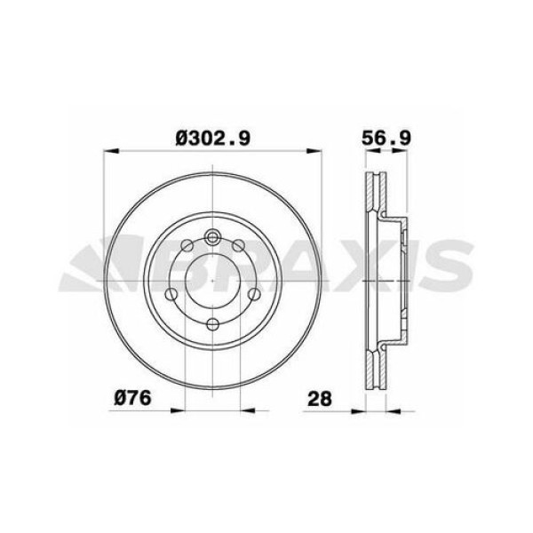 BRAXIS AE0526 Ön Fren Aynası Amarok (303×28Mm) 10-