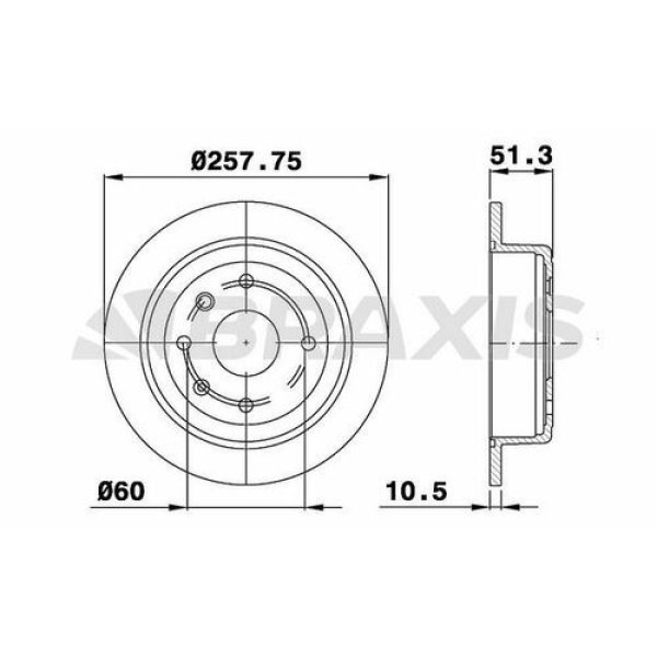 BRAXIS AE0547 Fren Diski Arka Evanda 2.0 03 05- Lacetti 1.4 16V 1.6 1.8 03 05- Nubira Saloon Estate 