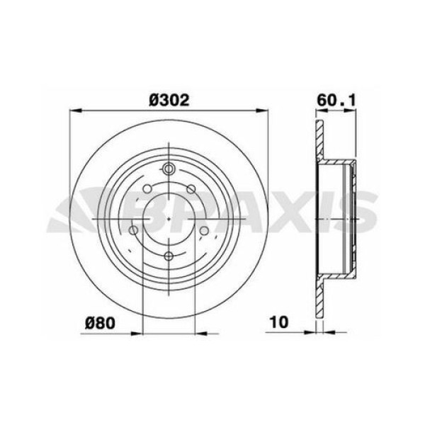 BRAXIS AE0549 Fren Diski Arka Mitsubishi Asx Outlander 2 