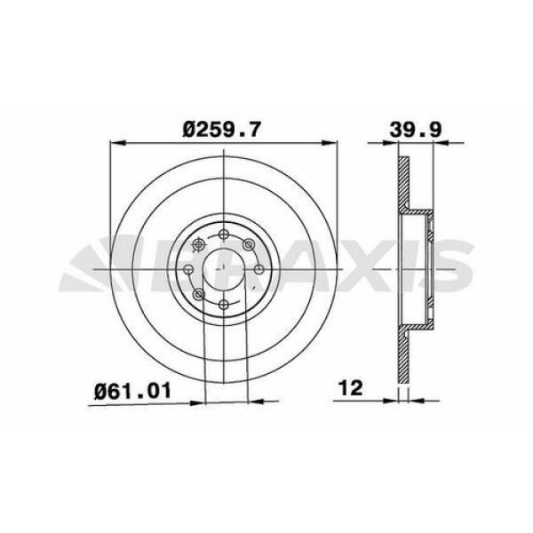 BRAXIS AE0559 ON FREN DISK AYNASI VOLVO 440 1.6I 1.7I 
