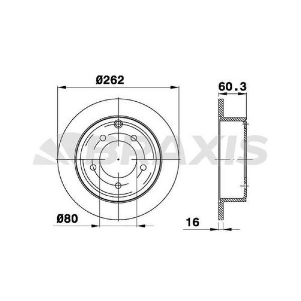BRAXIS AE0561 Fren Diski Arka Dodge Caliber 1.8Vvt 2.0Crd 