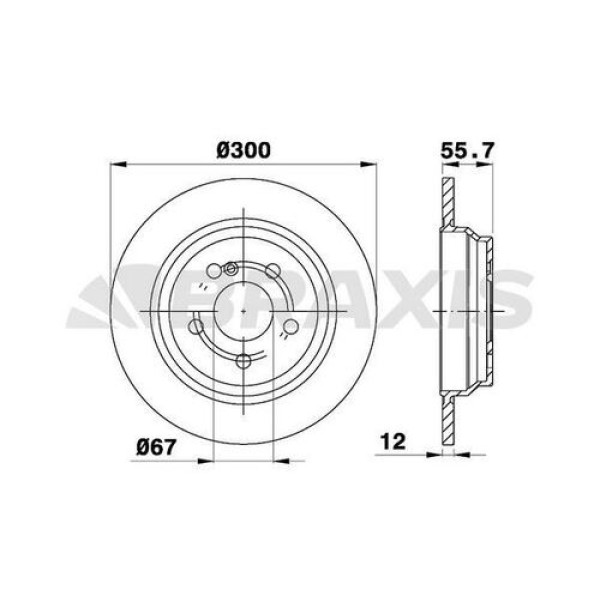 BRAXIS AE0565 Fren Diski Arka Mercedes Cla S Sl 3.0Cdı 3.0I 