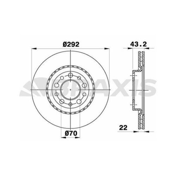 BRAXIS AE0575 Fren Diski Arka Havalı 159 159 Sportwagon 2.4Jtdm 3.2Jts Q4 09 05- Brera 3.2Jts Q4 01 