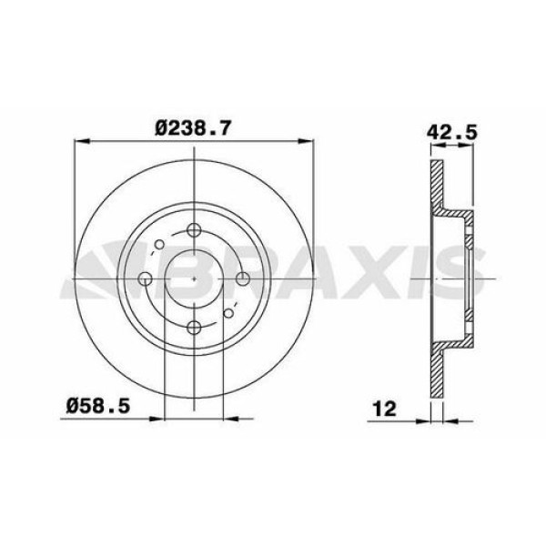 BRAXIS AE0593 Fren Diski Ön Lada Samara 