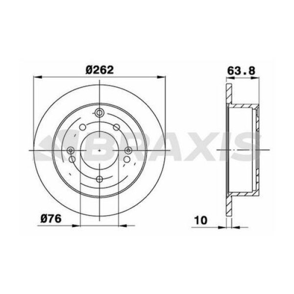 BRAXIS AE0596 Fren Diski Arka Cerato II 1.6 1.6 Cvvt 2.0 2.0 Mpı 09- Shuma Coupe 1.6 Tgdı 2.0 14-