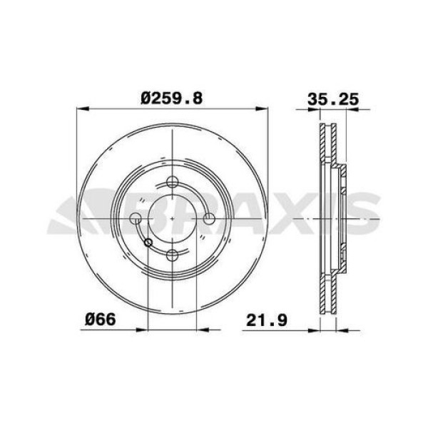 BRAXIS AE0601 Fren Diski Ön E30 316 318 320 323 324 325 82-91 Z1 Roadster 2.5 88-91