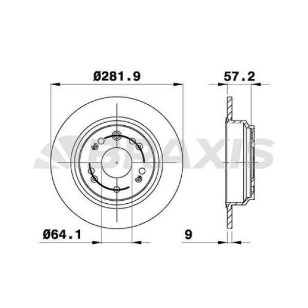 BRAXIS AE0609 Fren Diski Arka Havalı Accord 2.2 2.4 CTDI 03-08 S00- 00- 282×5 