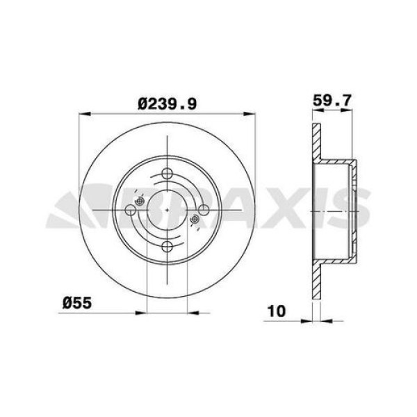 BRAXIS AE0610 Fren Diski Arka Havalı Corolla 99-02 240×4
